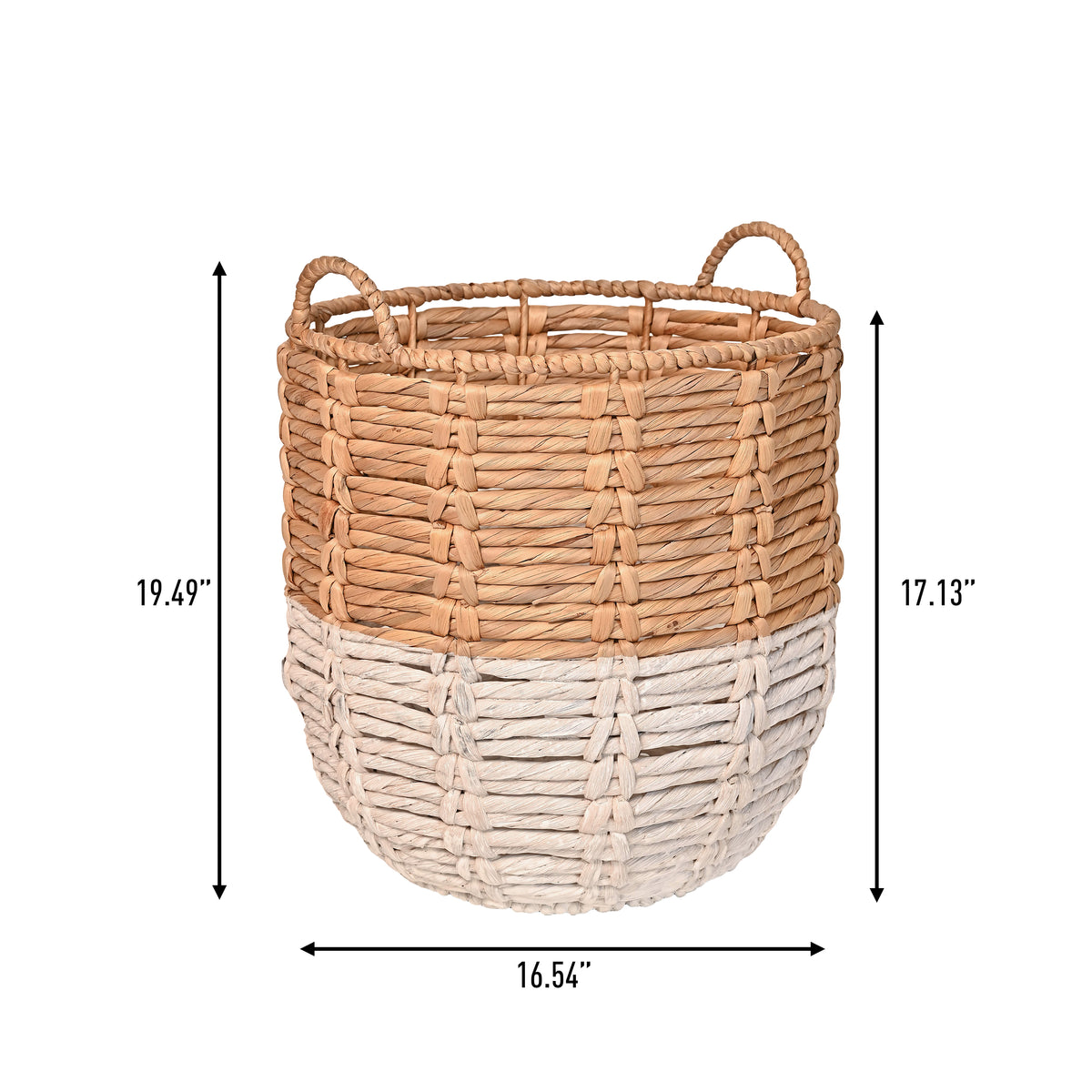 Laurel Bohemian Handwoven Abaca Hamper Basket with Handles