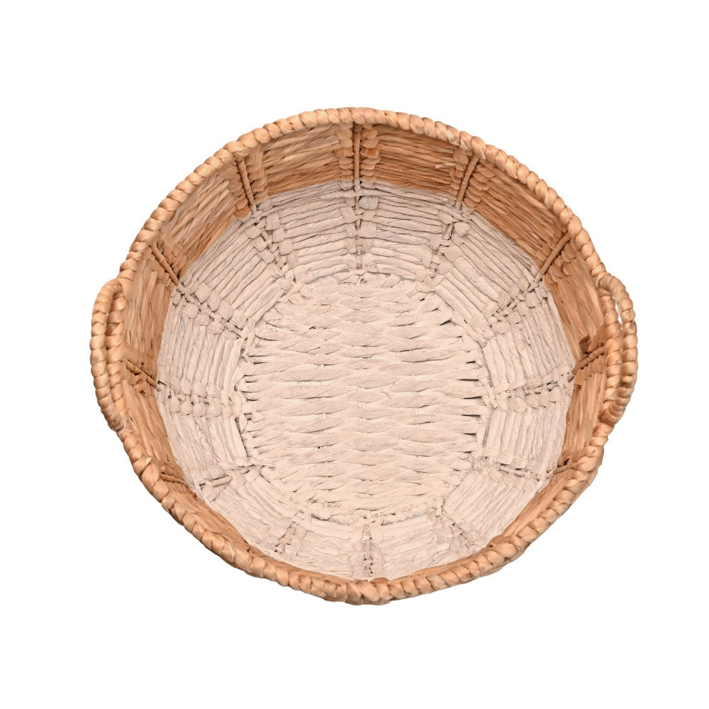 Laurel Bohemian Handwoven Abaca Hamper Basket with Handles