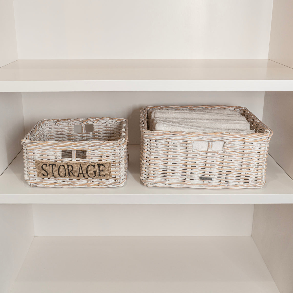 Reed Southwestern Hand-Woven Rattan Nesting Baskets with Handles