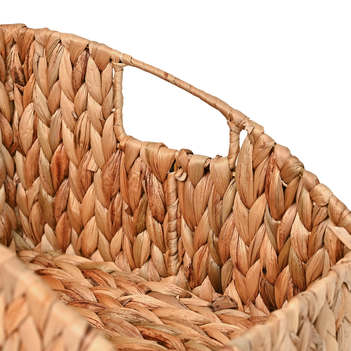 Havanah Southwestern Hand-Woven Hyacinth Slanted Nesting Baskets with Handles