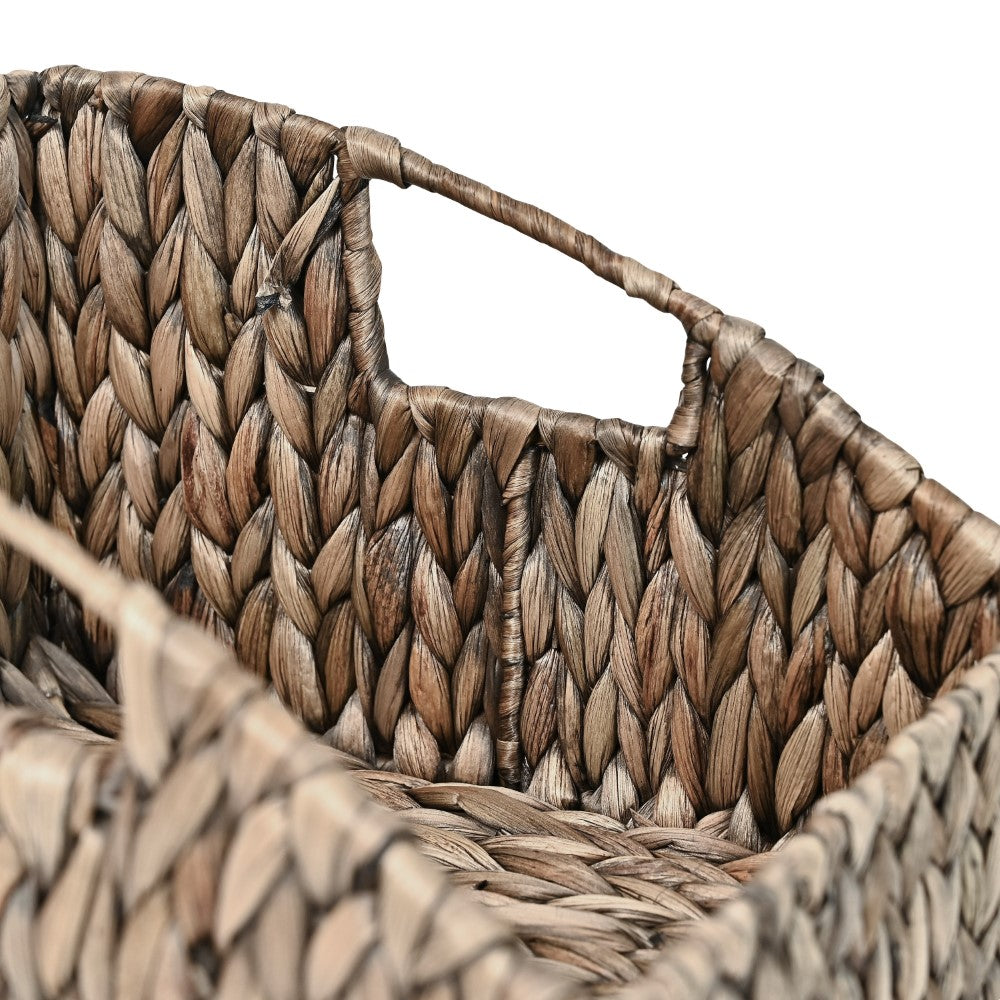Havanah Southwestern Hand-Woven Hyacinth Slanted Nesting Baskets with Handles