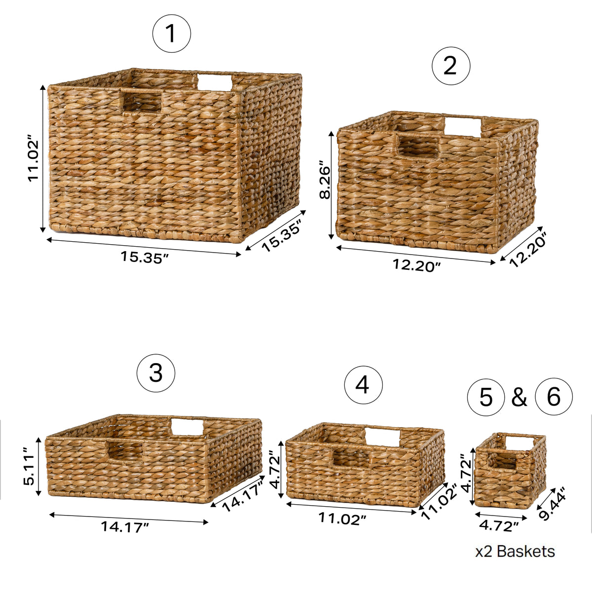Traditional Assorted Hand-Woven Hyacinth/Iron Baskets