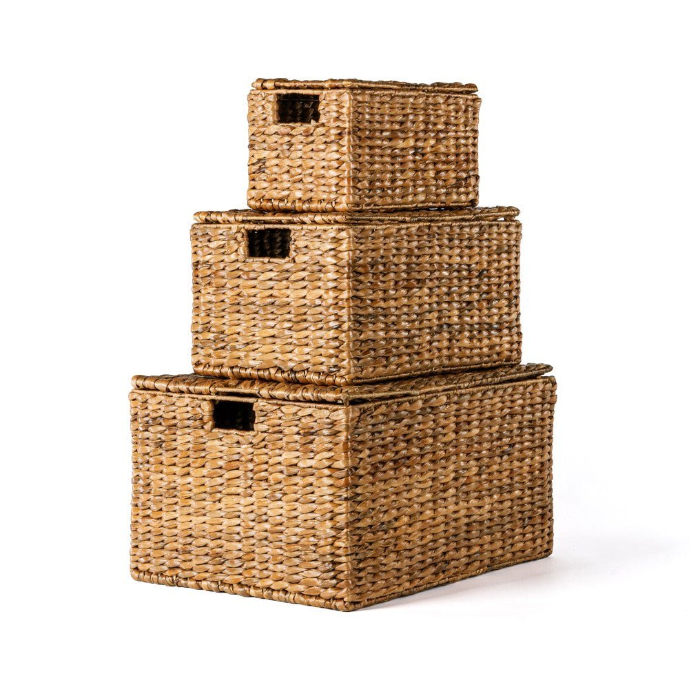 Traditional Assorted Hand-Woven Hyacinth/Iron Baskets
