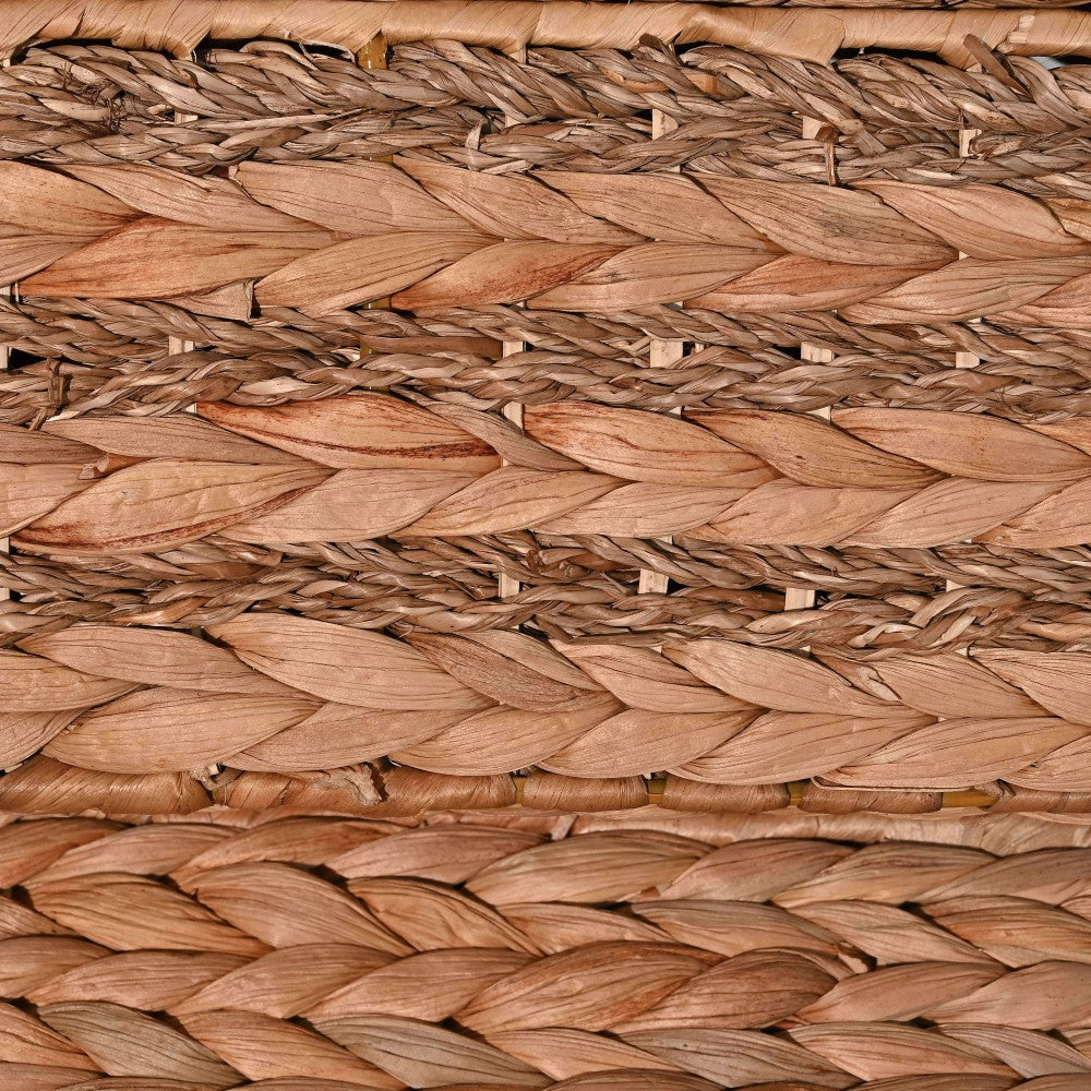 Cedar Classic Farmhouse Handwoven Hyacinth Storage Baskets with Handles and Lids