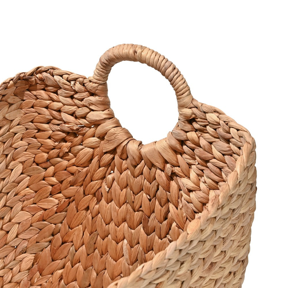 Dune Farmhouse Classic Handwoven Hyacinth Storage Boat Baskets with Handles