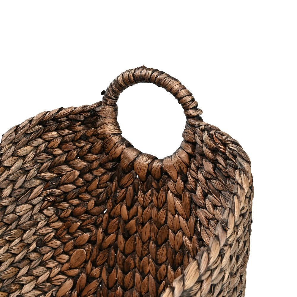 Dune Farmhouse Classic Handwoven Hyacinth Storage Boat Baskets with Handles