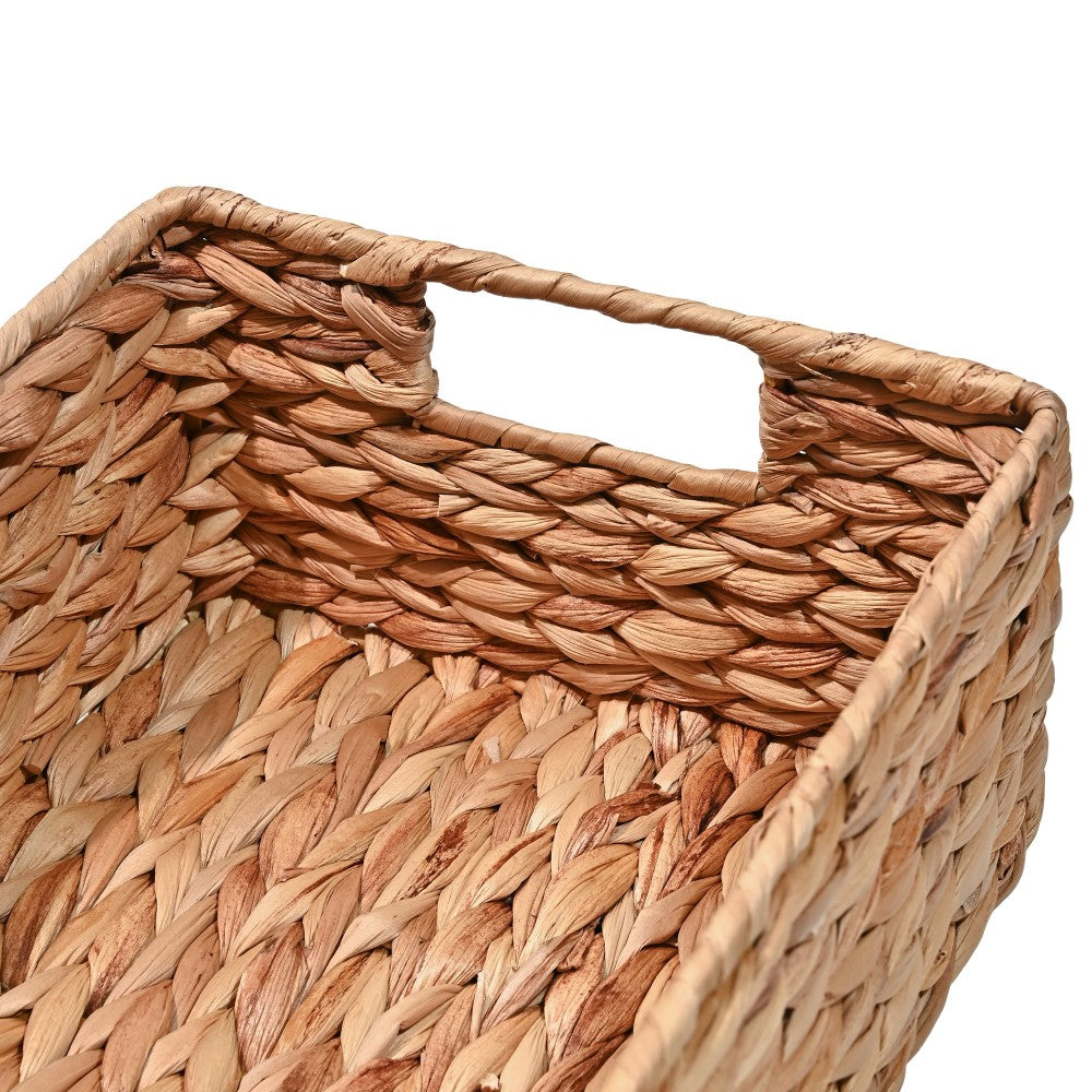 Ginger 12" Classic Farmhouse Handwoven Hyacinth Pantry Baskets with Chalkboard Labels and Handles