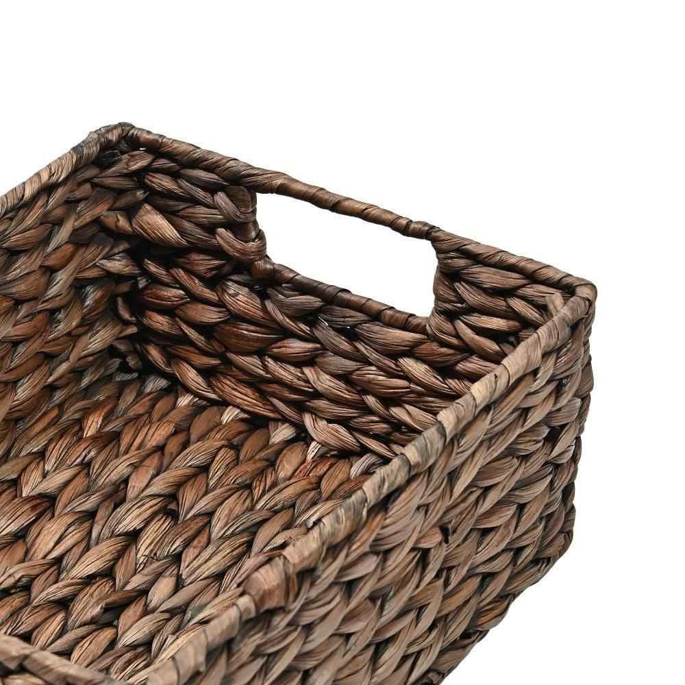 Ginger 12" Classic Farmhouse Handwoven Hyacinth Pantry Baskets with Chalkboard Labels and Handles