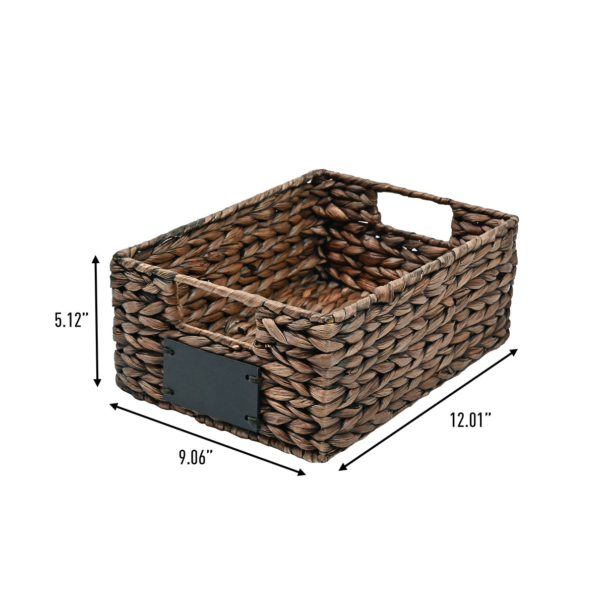 Ginger 12" Classic Farmhouse Handwoven Hyacinth Pantry Baskets with Chalkboard Labels and Handles