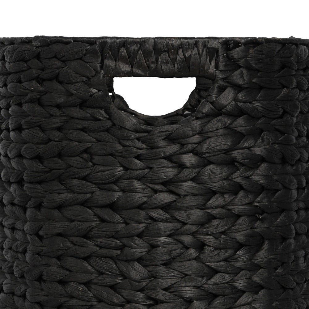 Ash Bohemian Cottage Handwoven Hyacinth Cylinder Nesting Baskets with Handles