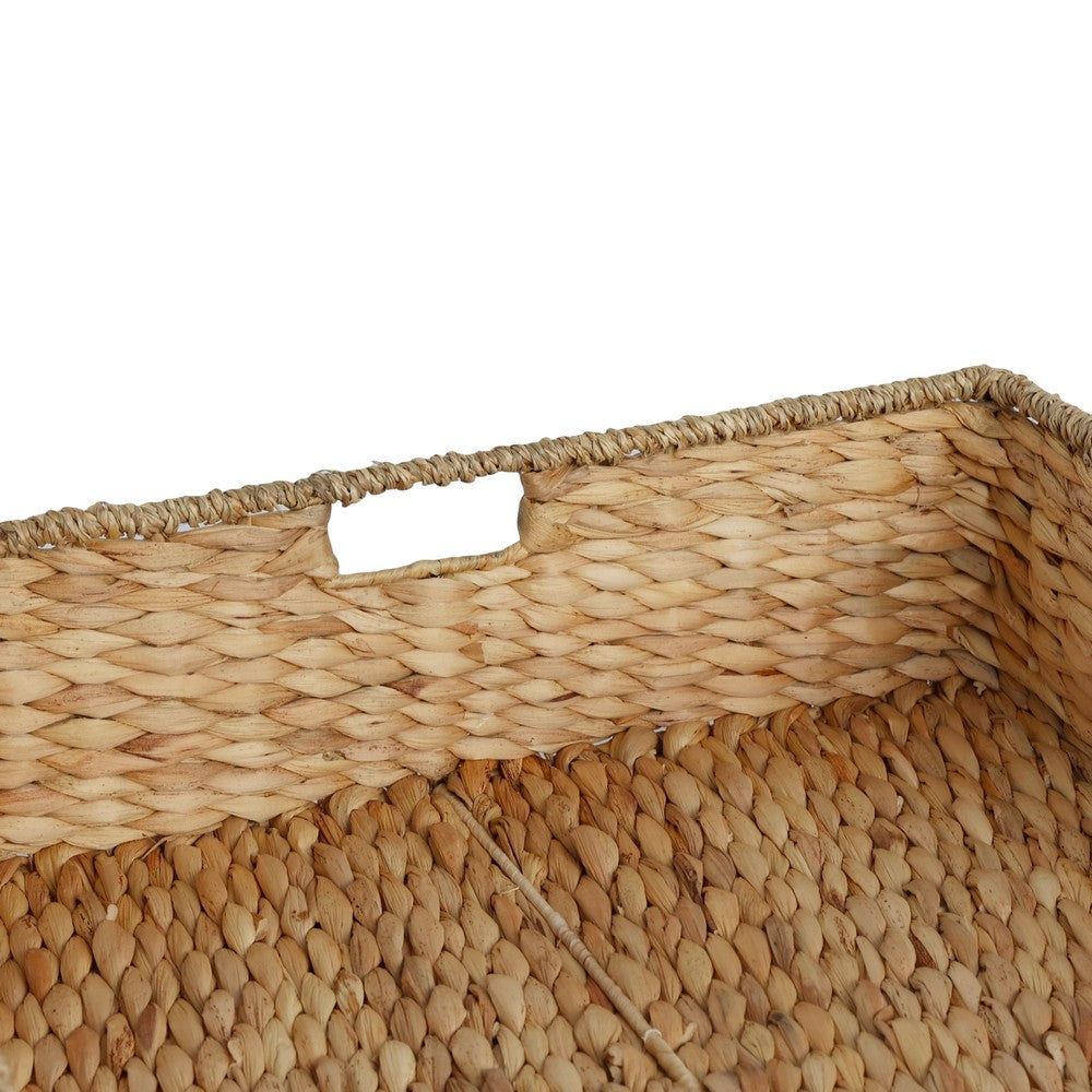 Holden 30" Classic Costal Hand-Woven Hyacinth Wicker Under Bed Storage Basket with Lid