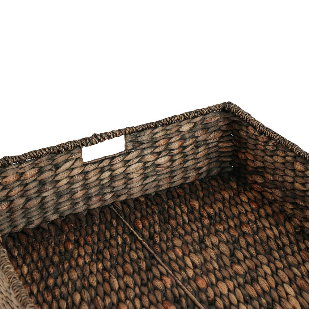 Holden 30" Classic Costal Hand-Woven Hyacinth Wicker Under Bed Storage Basket with Lid