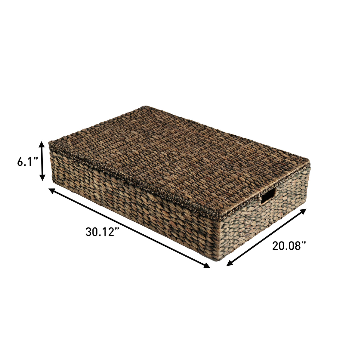 Holden 30" Classic Costal Hand-Woven Hyacinth Wicker Under Bed Storage Basket with Lid