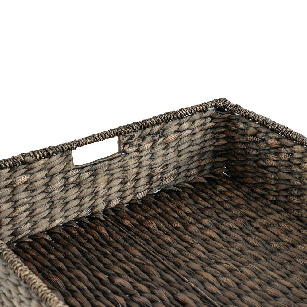 Holden 30" Classic Costal Hand-Woven Hyacinth Wicker Under Bed Storage Basket with Lid