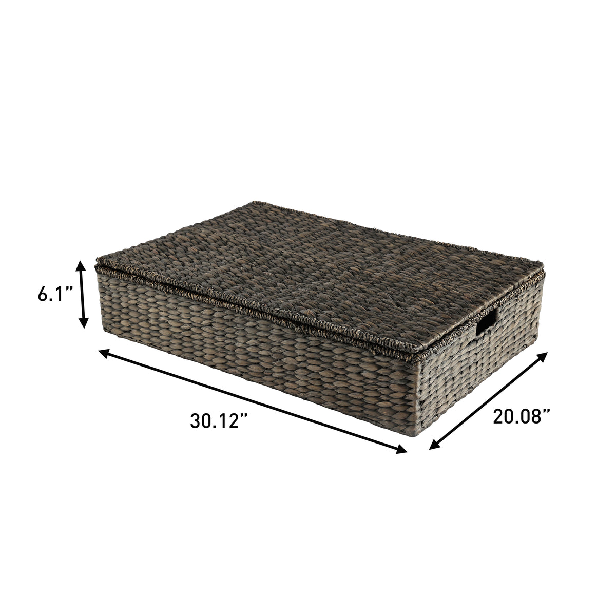 Holden 30" Classic Costal Hand-Woven Hyacinth Wicker Under Bed Storage Basket with Lid