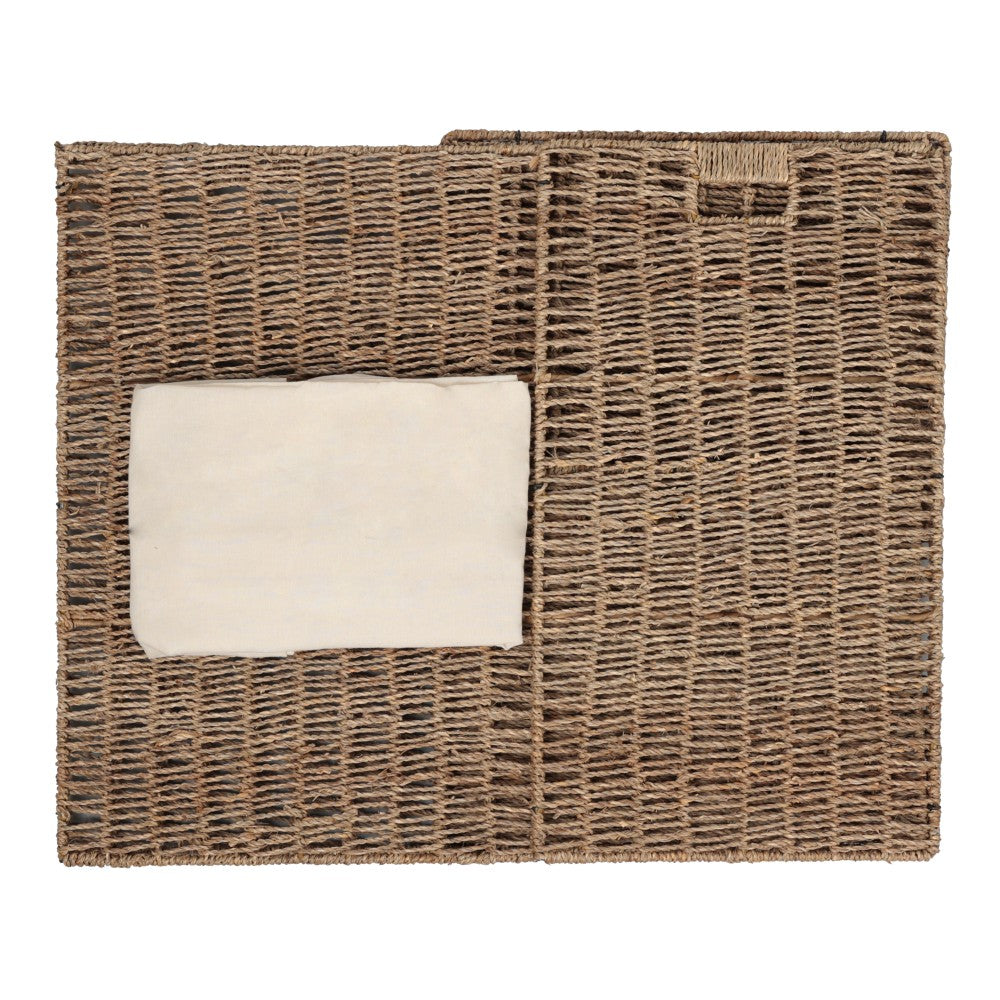 Sylven Coastal Bohemian Handwoven Seagrass Laundry Hamper 85L (22.5 Gallon) with Lid and Removable Liner