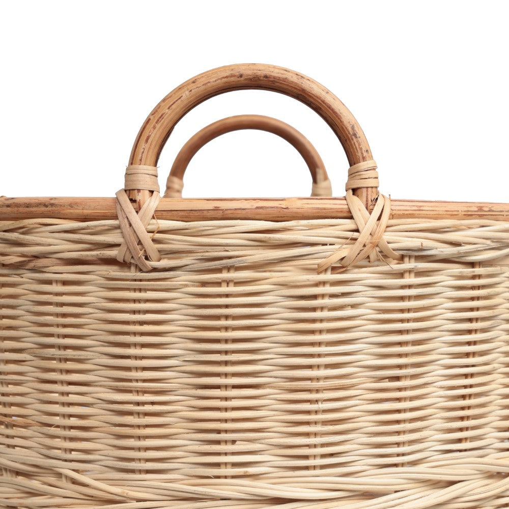 Mossinia Bohemian Cottage Handwoven Rattan Nesting Storage Baskets with Handles