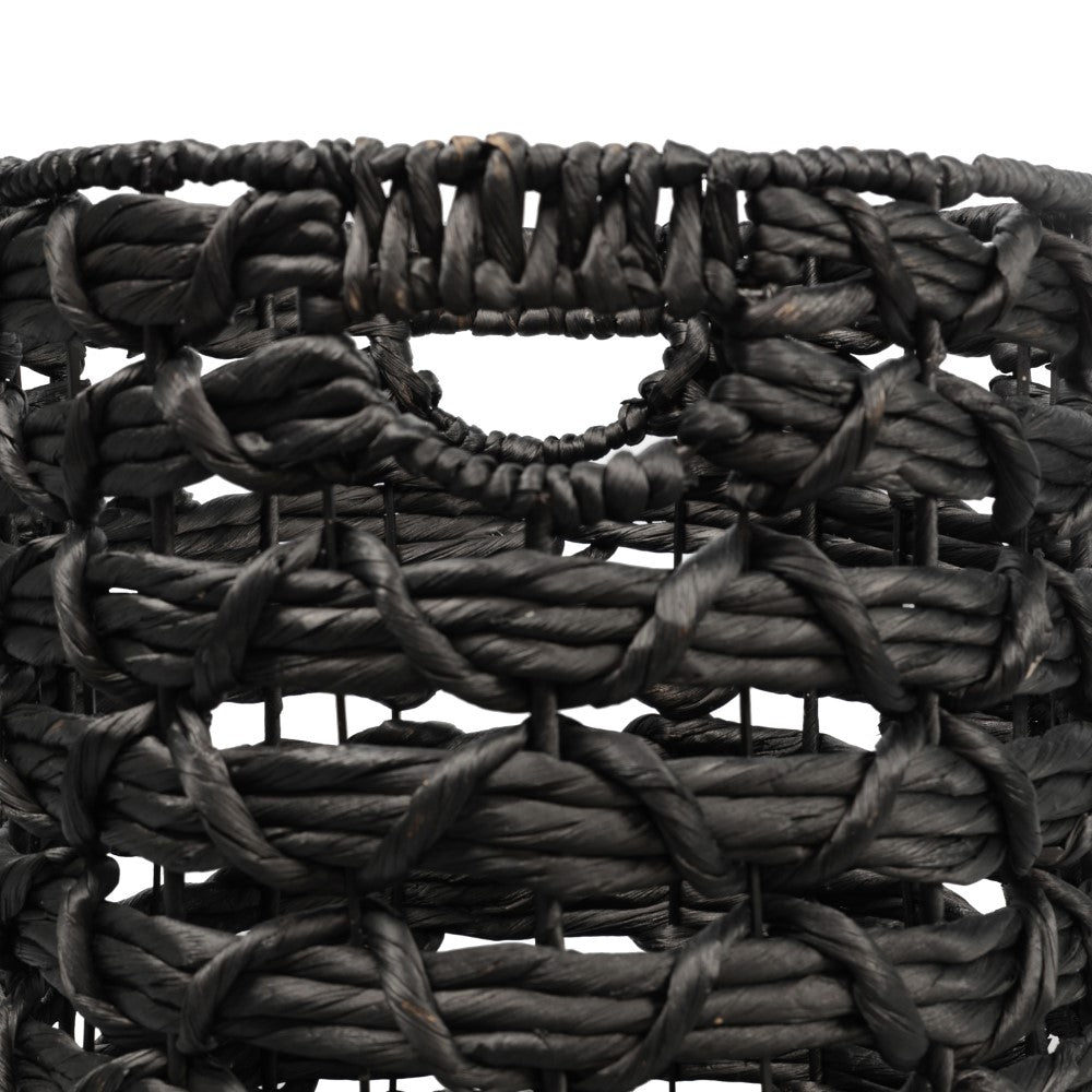 Hearth Bohemian Coastal Handwoven Water Hyacinth Rope Nesting Baskets with Handles