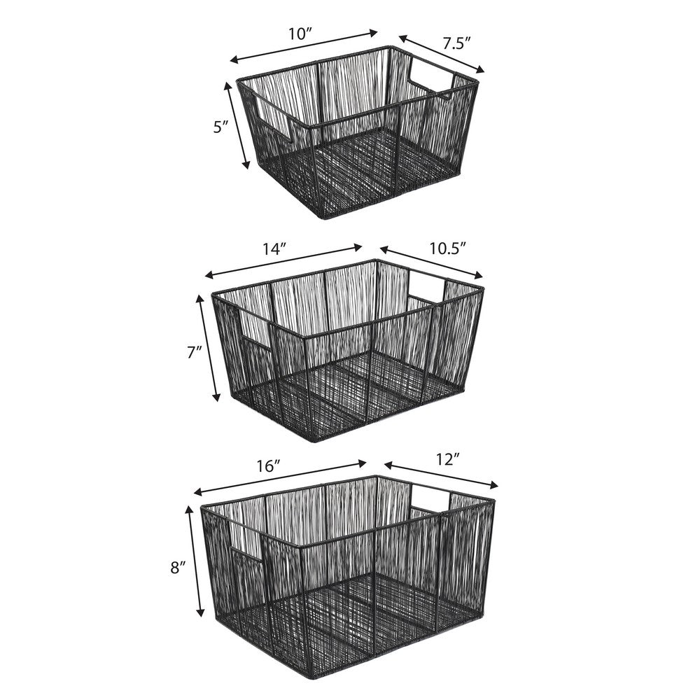 Sutton Modern Glam Handmade Wire Metal Nesting Storage Baskets