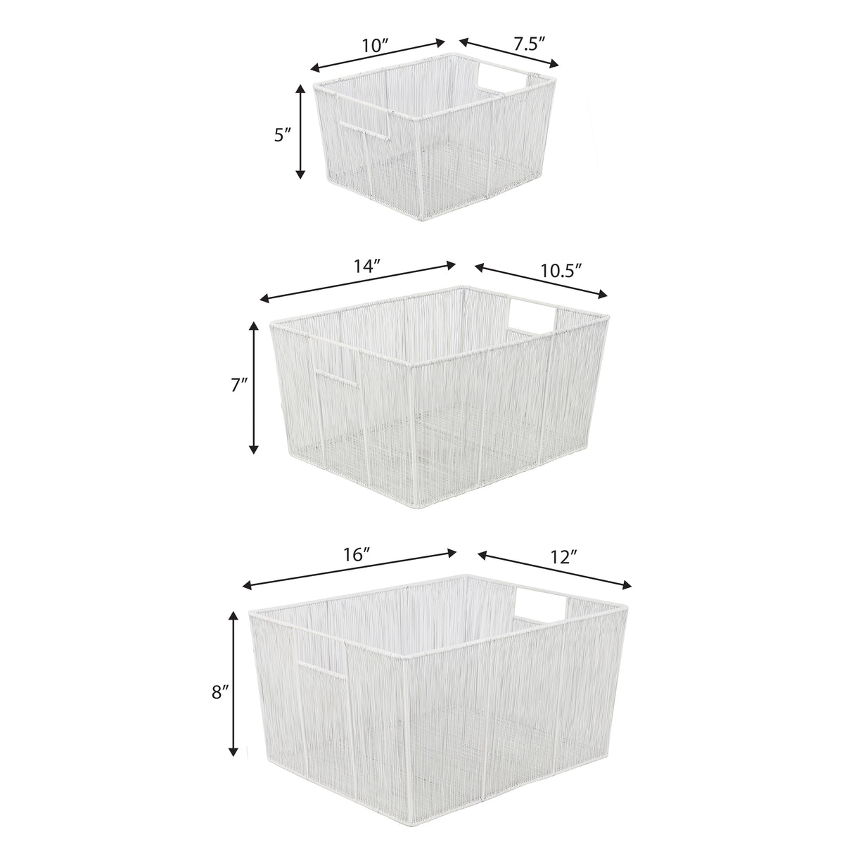 Sutton Modern Glam Handmade Wire Metal Nesting Storage Baskets