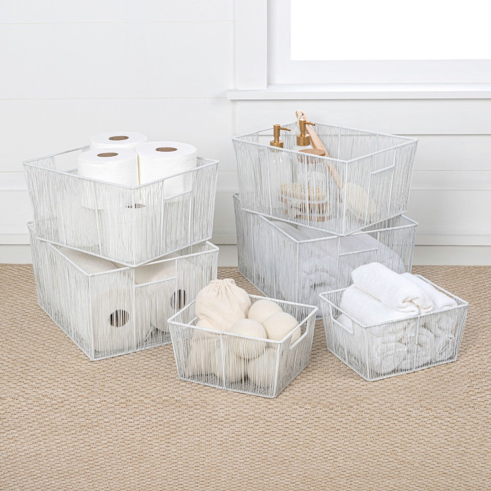 Sutton Modern Glam Handmade Wire Metal Nesting Storage Baskets