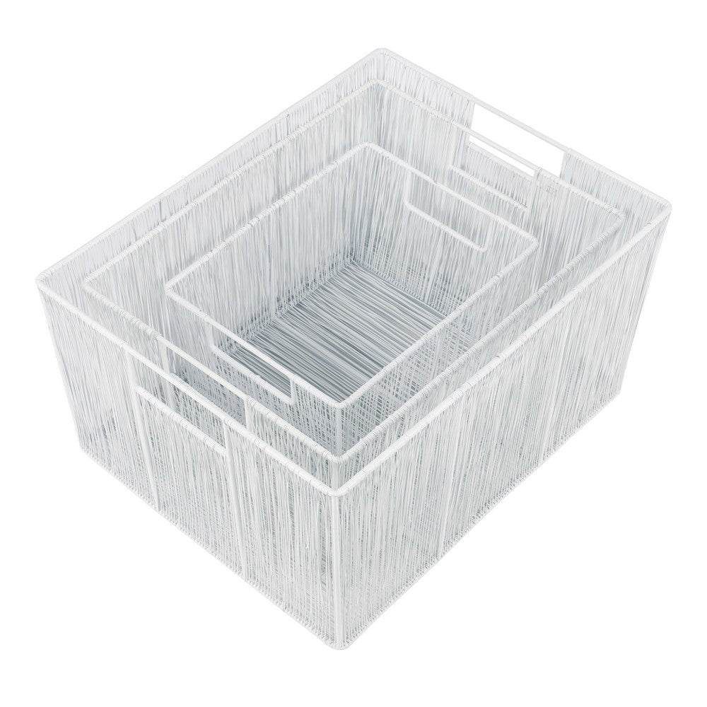 Sutton Modern Glam Handmade Wire Metal Nesting Storage Baskets