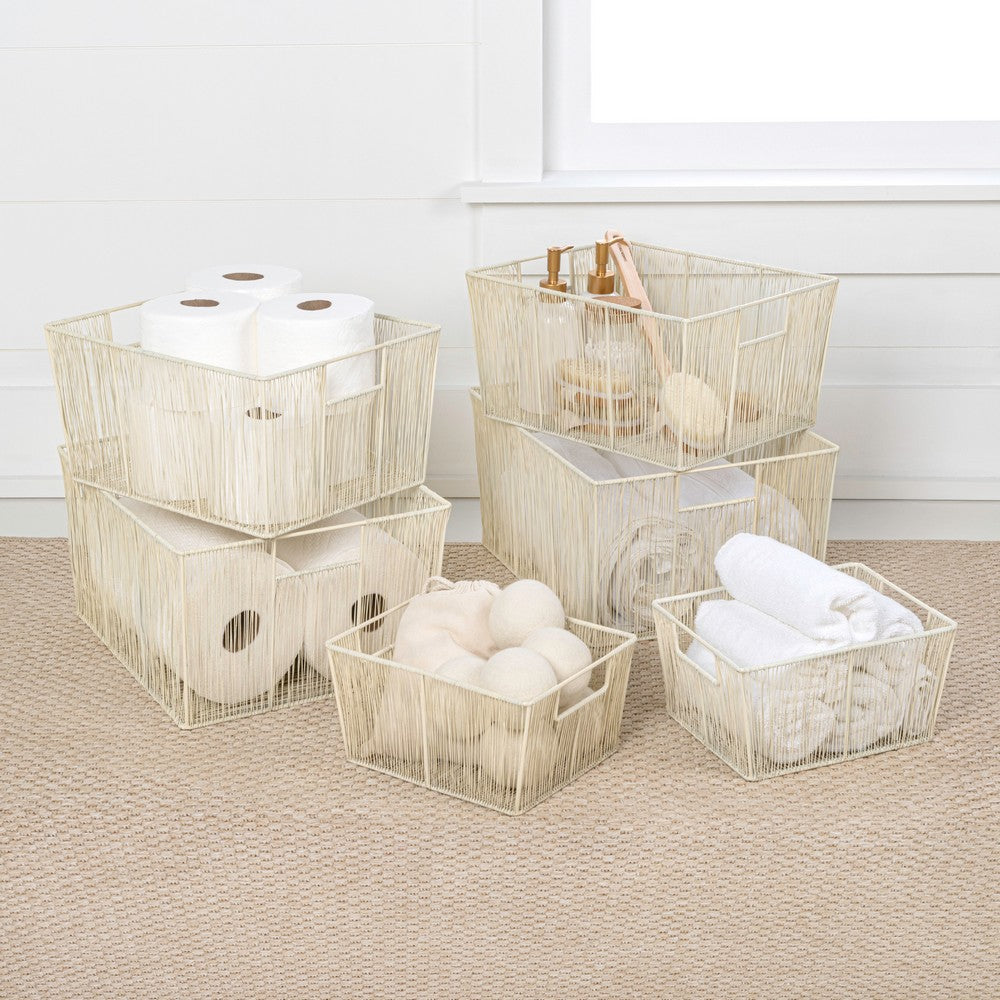 Sutton Modern Glam Handmade Wire Metal Nesting Storage Baskets