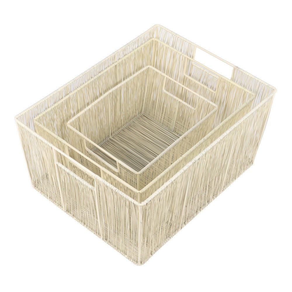 Sutton Modern Glam Handmade Wire Metal Nesting Storage Baskets