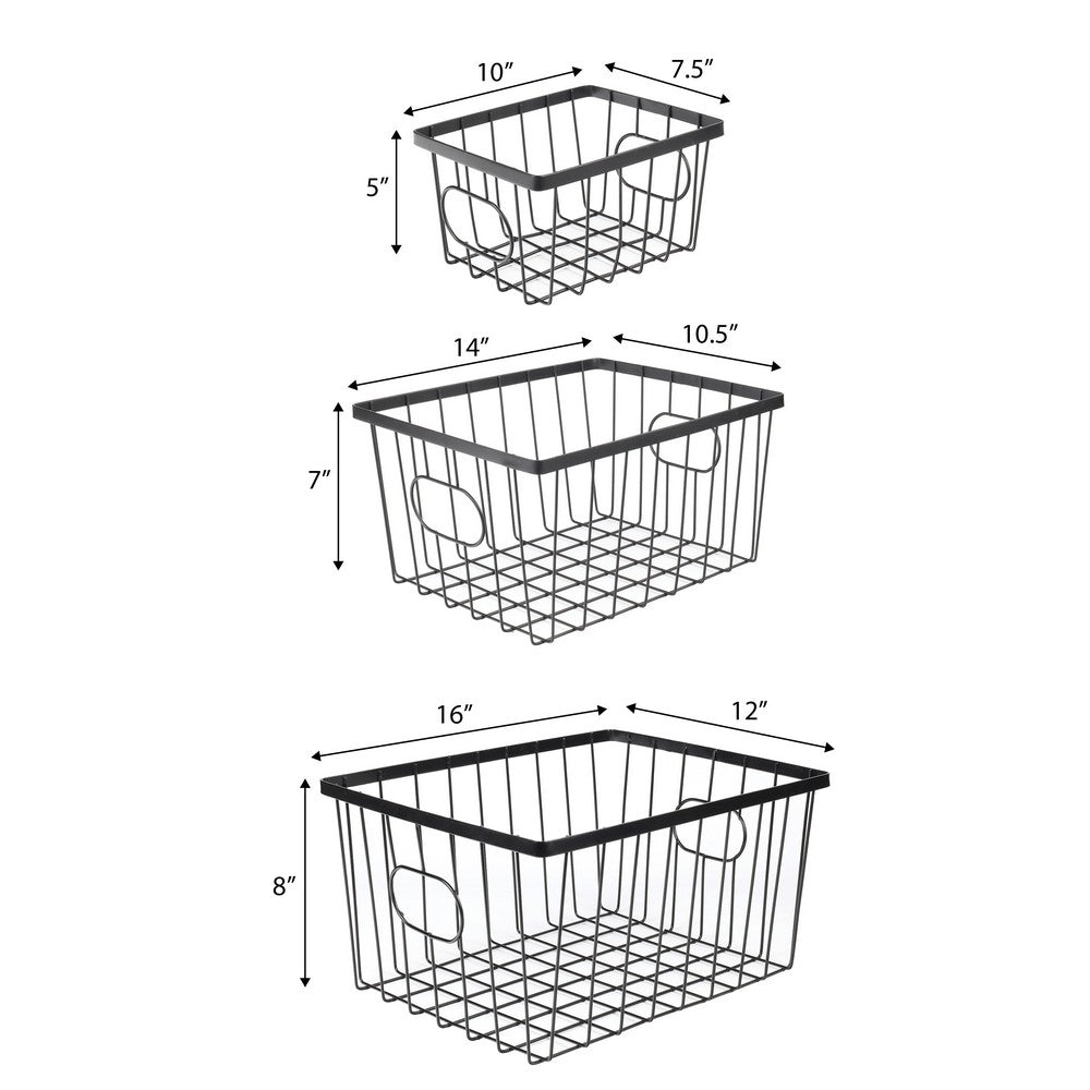 Camden Vintage Industrial Handmade Wire Metal Nesting Storage Baskets