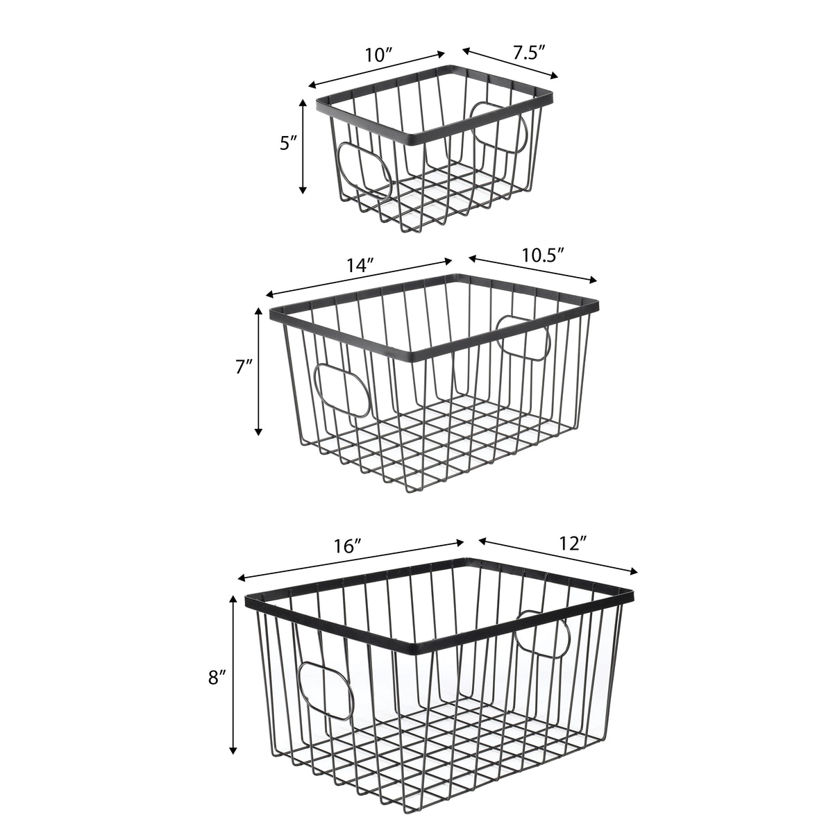 Camden Vintage Industrial Handmade Wire Metal Nesting Storage Baskets