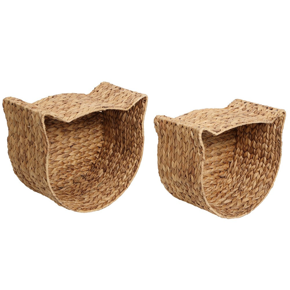 Felix Cat-Shaped Hand Woven Water Hyacinth Nesting Pet Toy Organizer Baskets