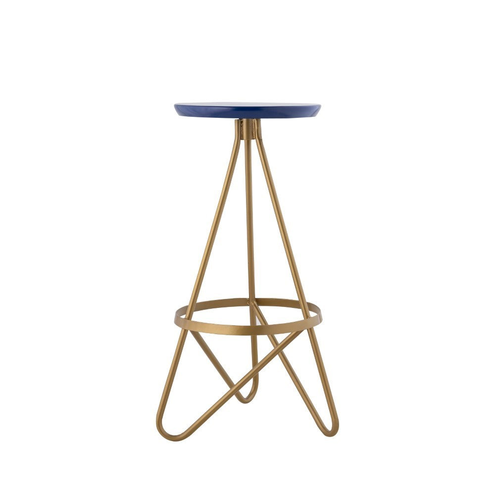 Nobu 30" Modern Industrial Metal Backless Circular Bar Stool