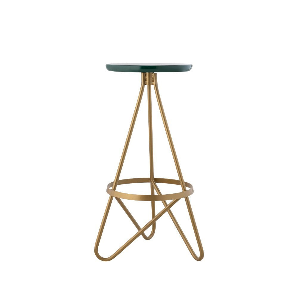 Nobu 30" Modern Industrial Metal Backless Circular Bar Stool