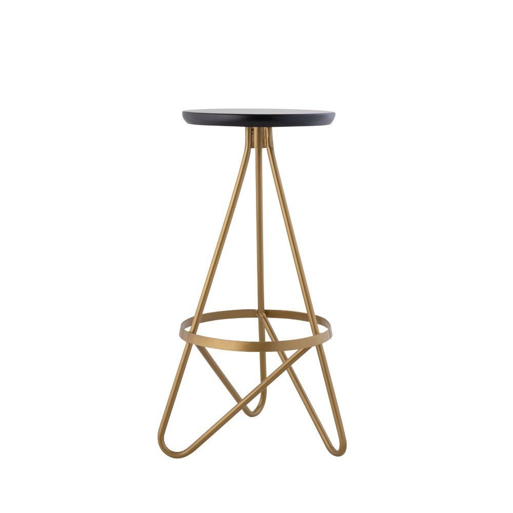 Nobu 30" Modern Industrial Metal Backless Circular Bar Stool