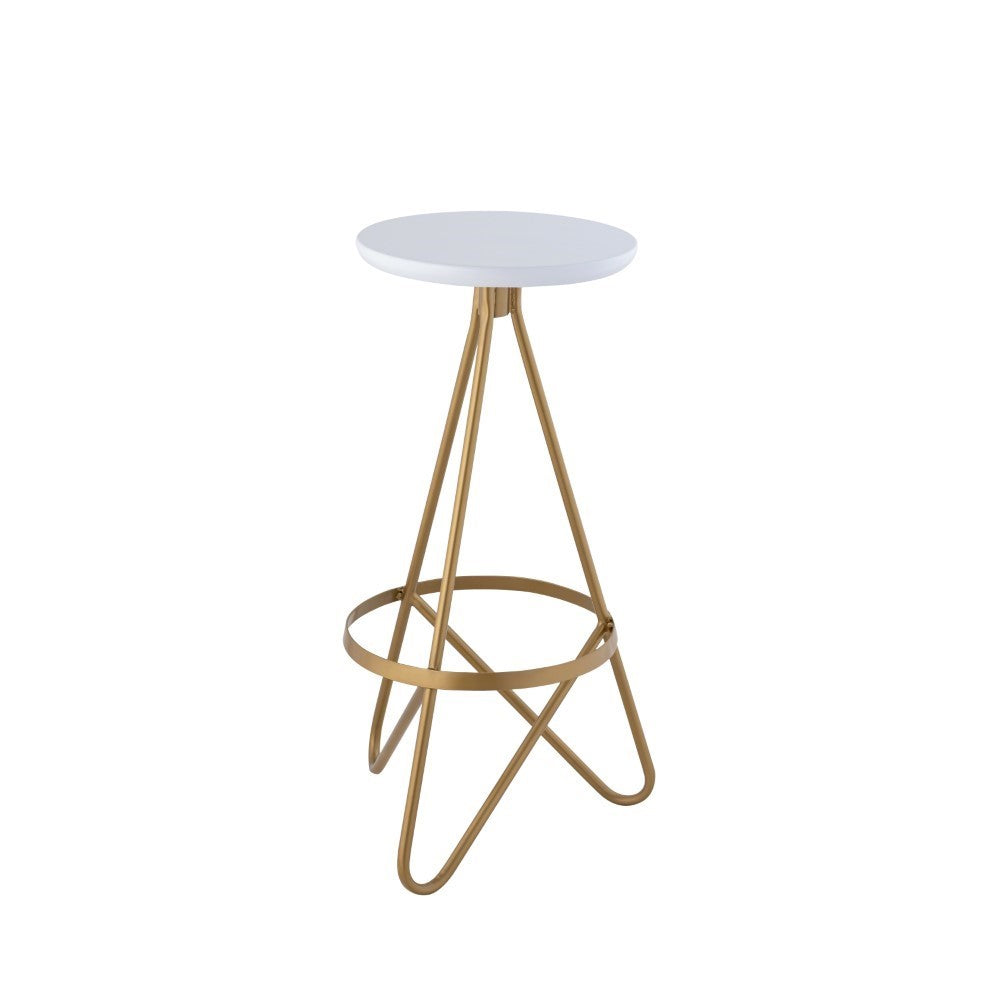 Nobu 30" Modern Industrial Metal Backless Circular Bar Stool
