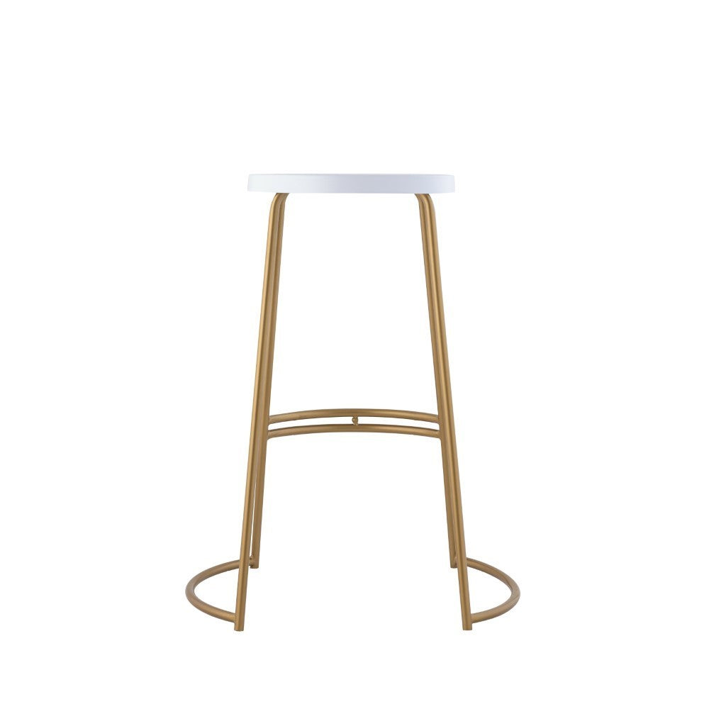 Bergmund 28.75" Modern Designer Iron Curved Backless Bar Stool