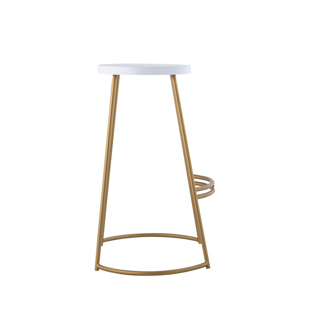 Bergmund 28.75" Modern Designer Iron Curved Backless Bar Stool