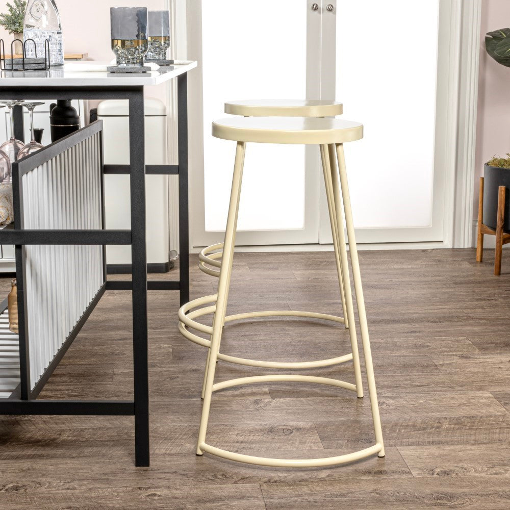 Bergmund 28.75" Modern Designer Iron Curved Backless Bar Stool
