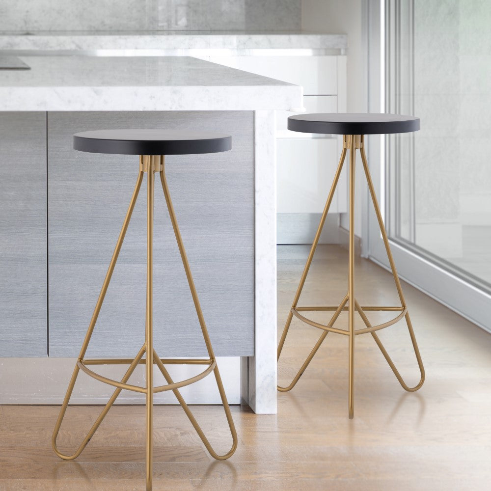 Chantel 30" Modern Industiral Iron Tripod Backless Bar Stool