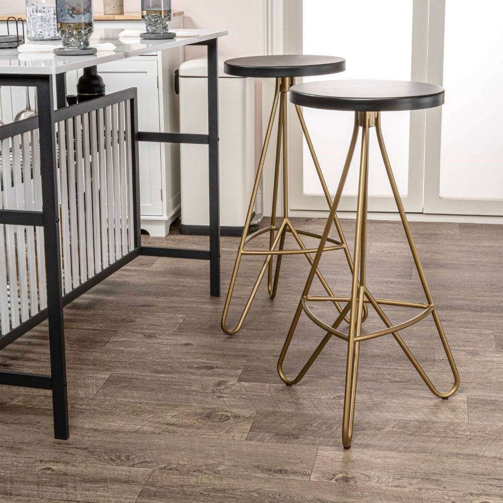 Chantel 30" Modern Industiral Iron Tripod Backless Bar Stool