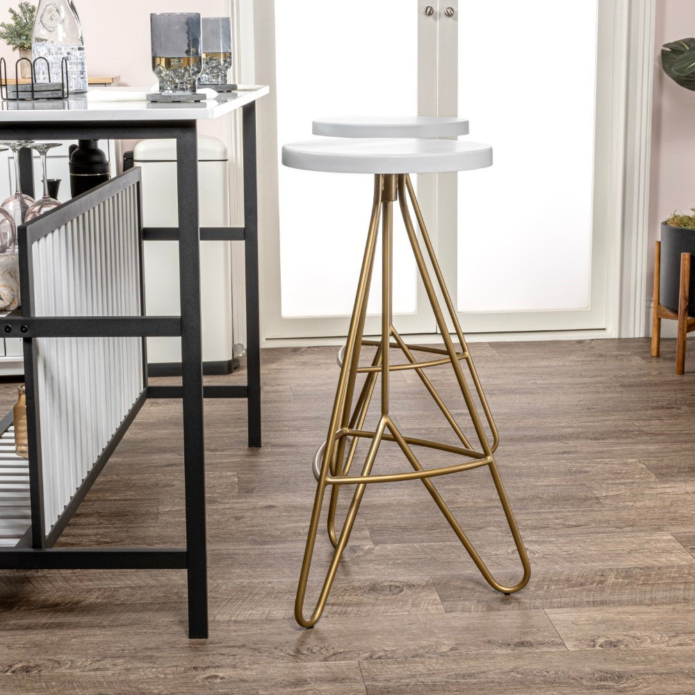 Chantel 30" Modern Industiral Iron Tripod Backless Bar Stool