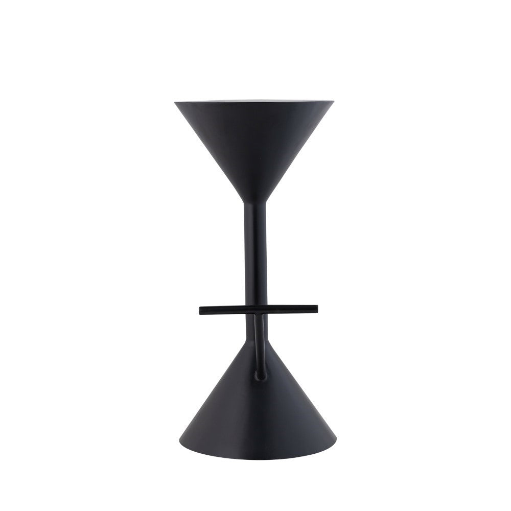 Olivia 29.75" Modern Industrial Iron Hourglass Backless Bar Stool with Foot Rest