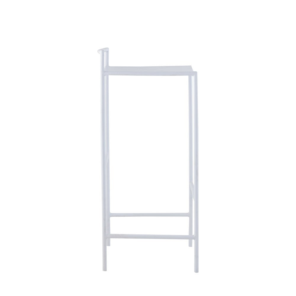 Noble 30" Coastal Contemporary Iron Saddle-Seat Low-Back Bar Stool with Foot Rest