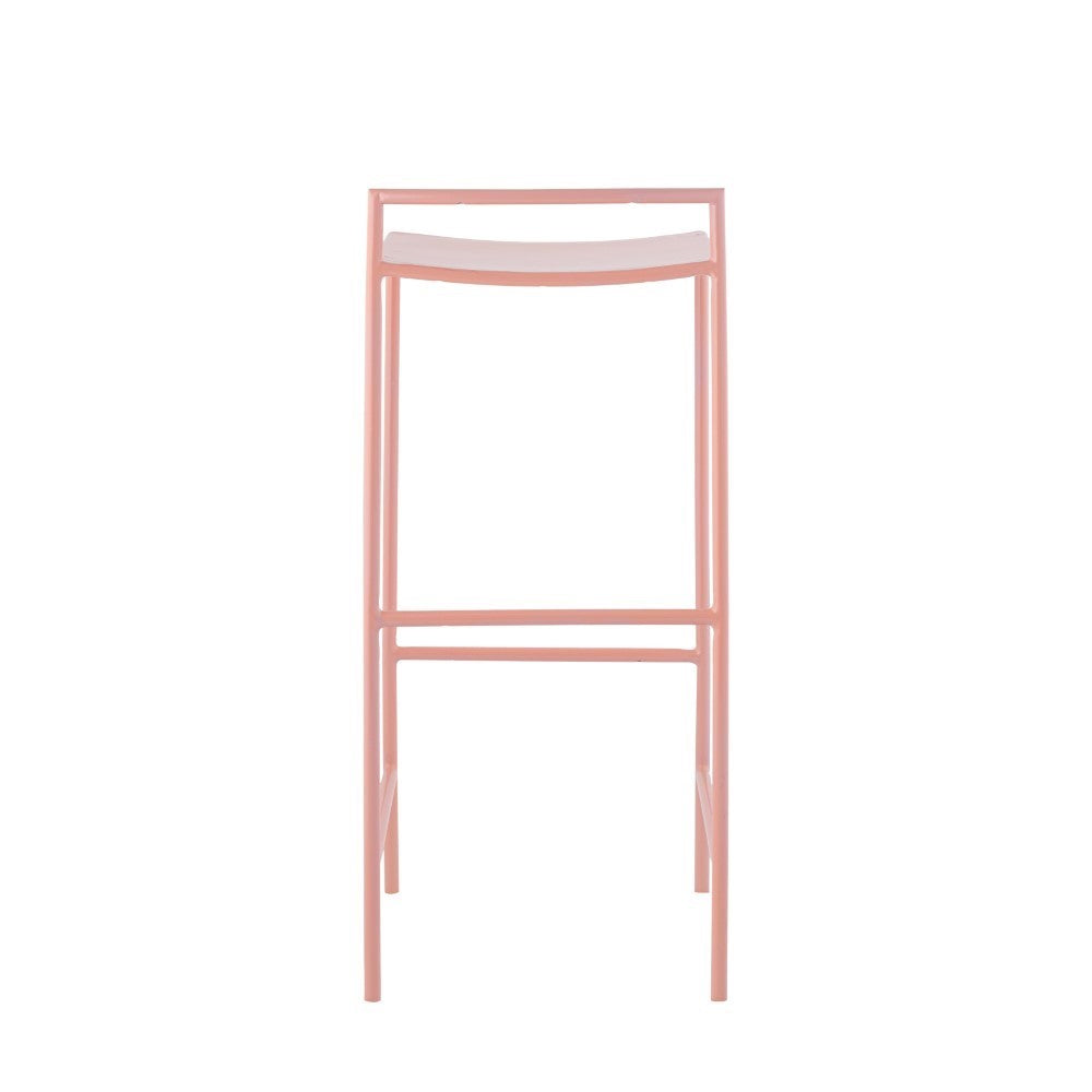 Noble 30" Coastal Contemporary Iron Saddle-Seat Low-Back Bar Stool with Foot Rest