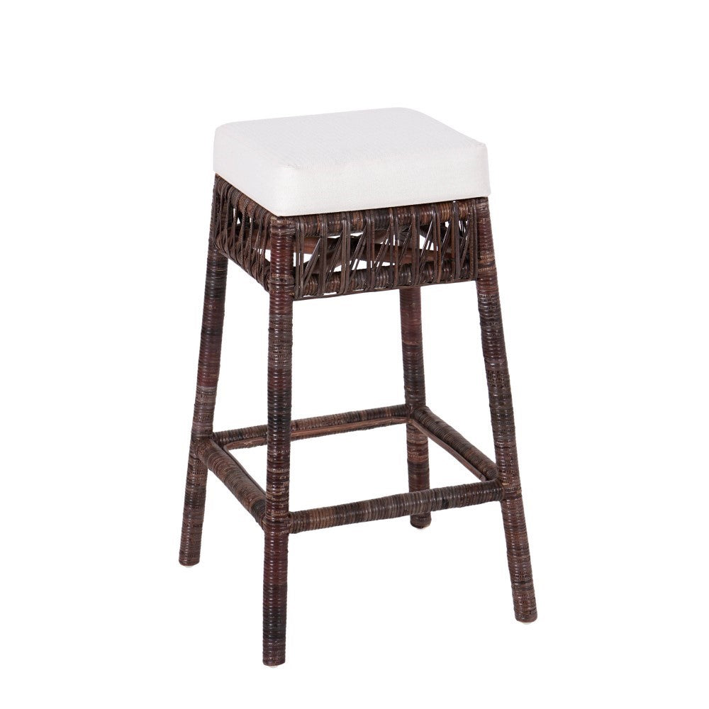 Raywood Rustic Bohemian Hyacinth/Wood Backless Counter Stool