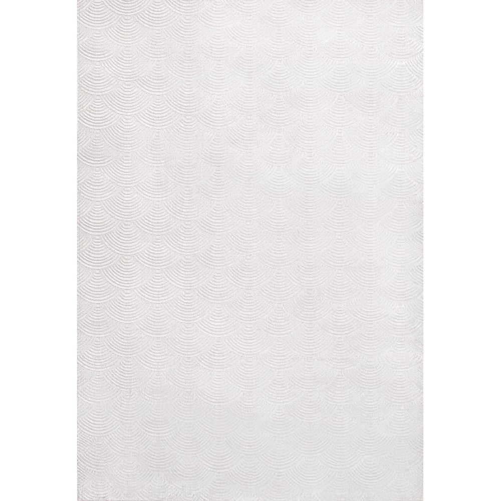 Bhavya Geometric Art Deco Fan Pattern High-low Area Rug