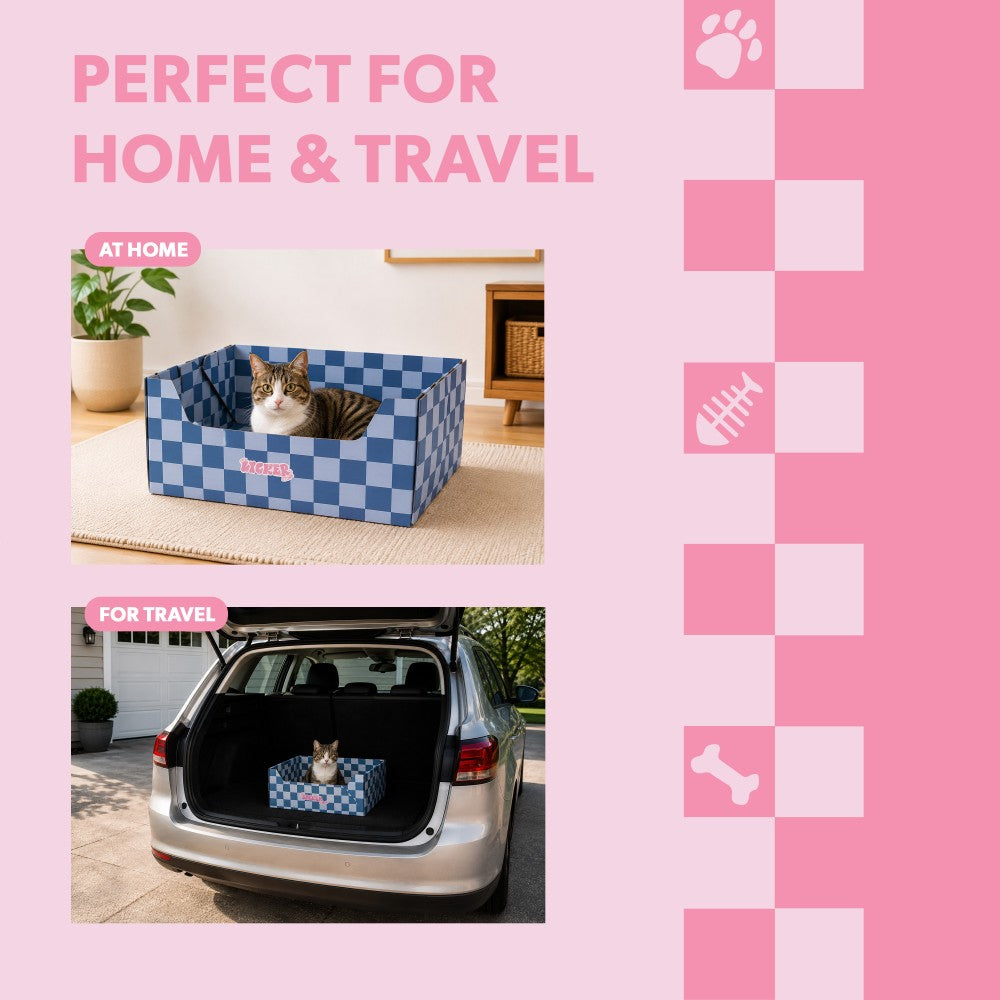Pawsie 17" Modern Waterproof Disposable Cardboard Cat Litter Box with Scoop