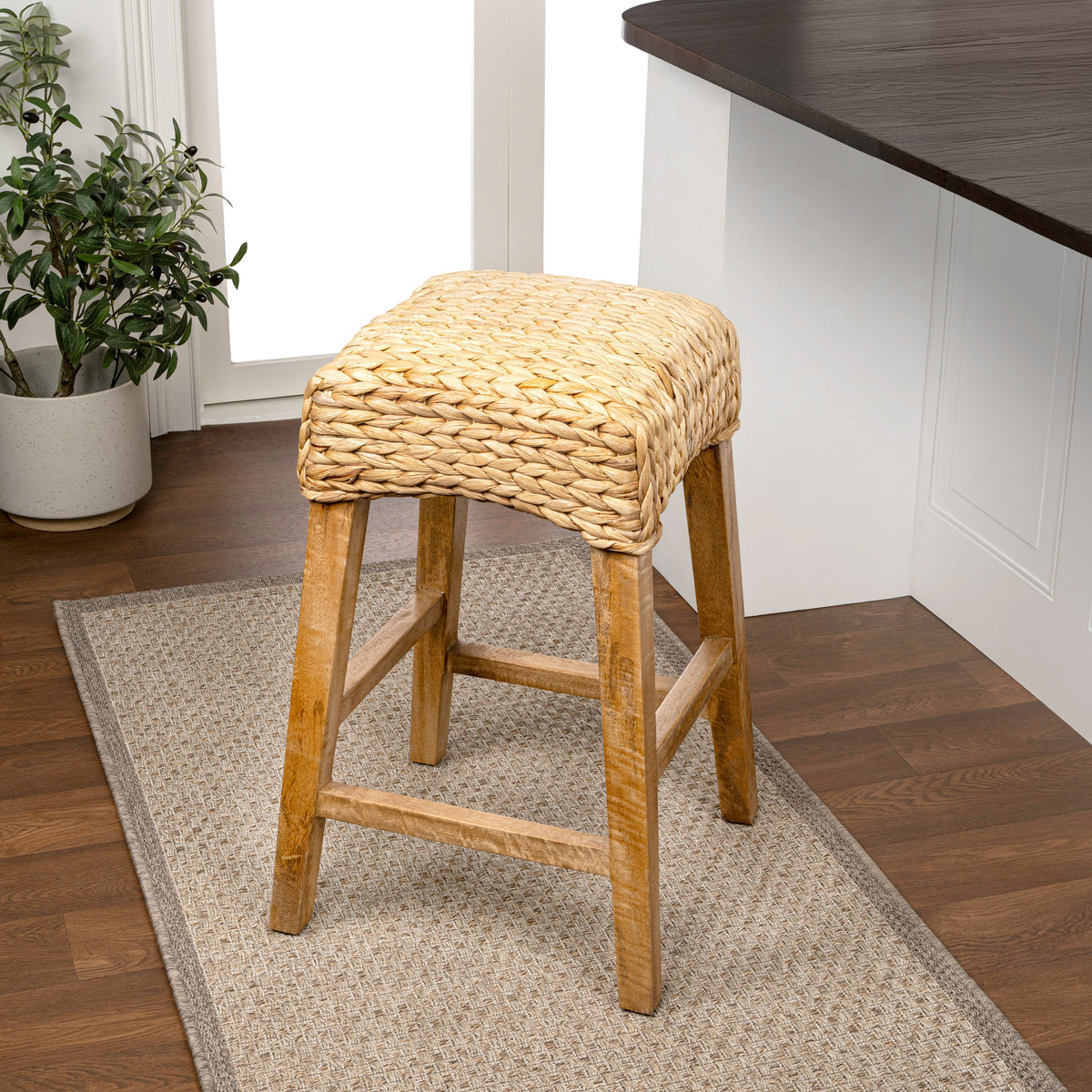 Cebu Bohemian Basics Rattan Backless Bar Stool