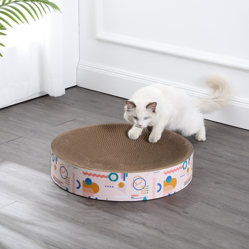 Santu 20.13" Modern Cardboard Round Bowl Cat Scratcher with Catnip