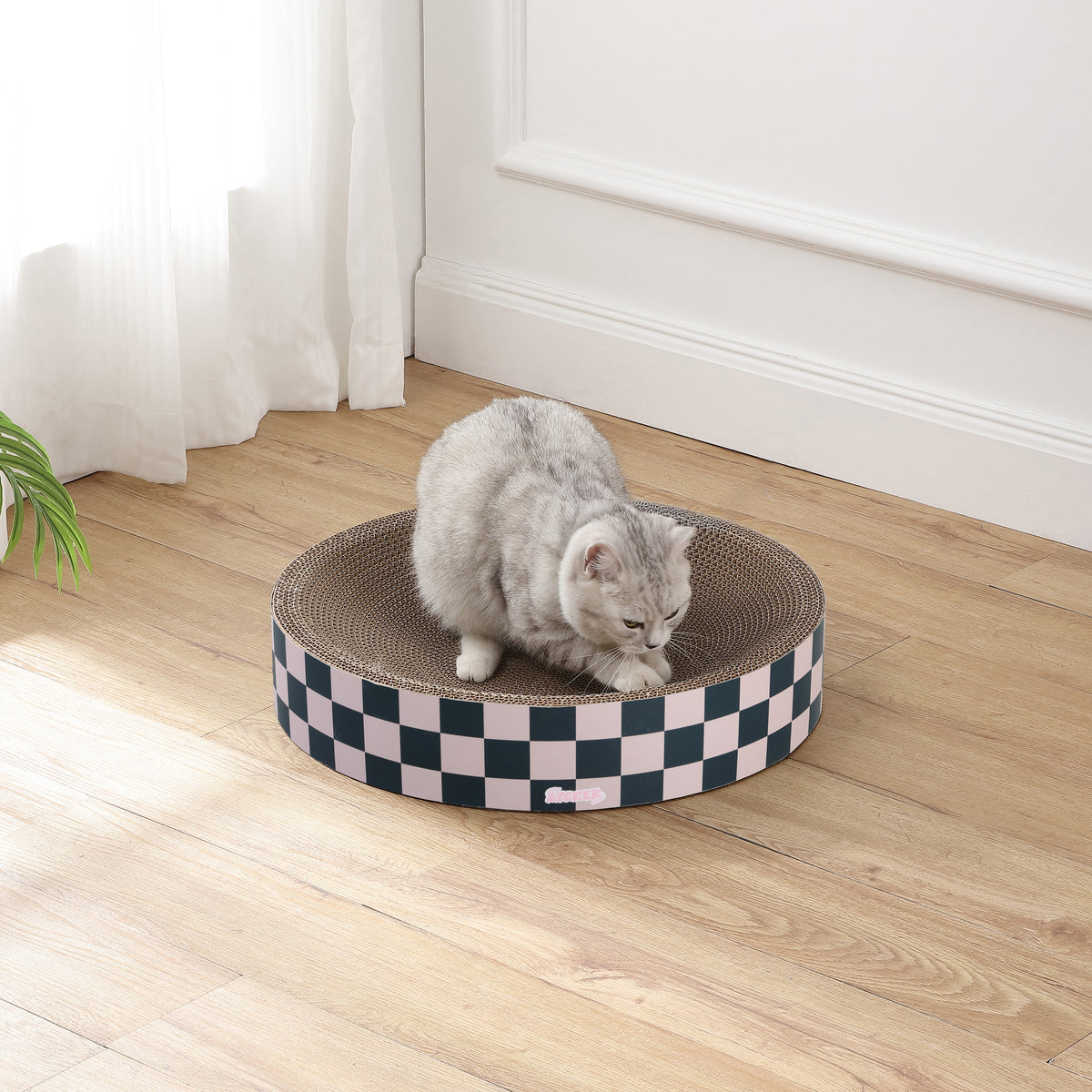 Santu 20.13" Modern Cardboard Round Bowl Cat Scratcher with Catnip